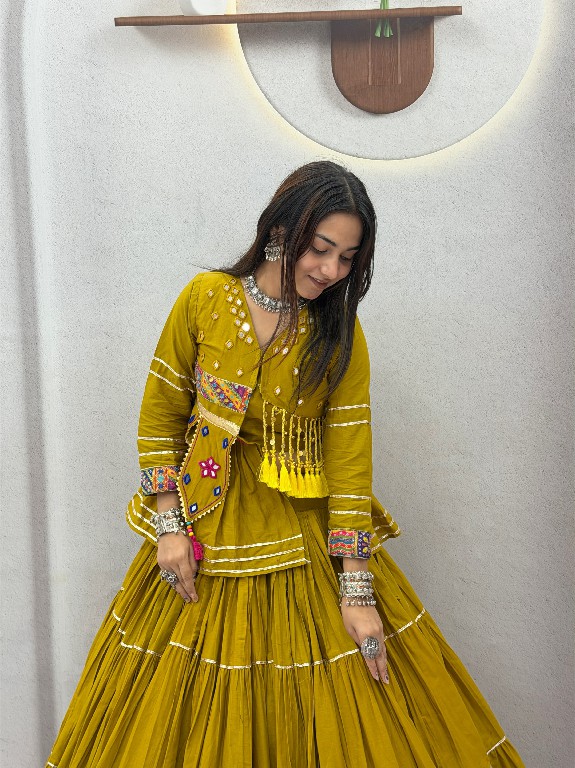 SHREE RAM CREATION D.NO 197 COLOR WHOLESALE READYMADE PURE COTTON NAVRATRI SPECIAL HAND WORK LEHENGA CHOLI FOR EXPORT