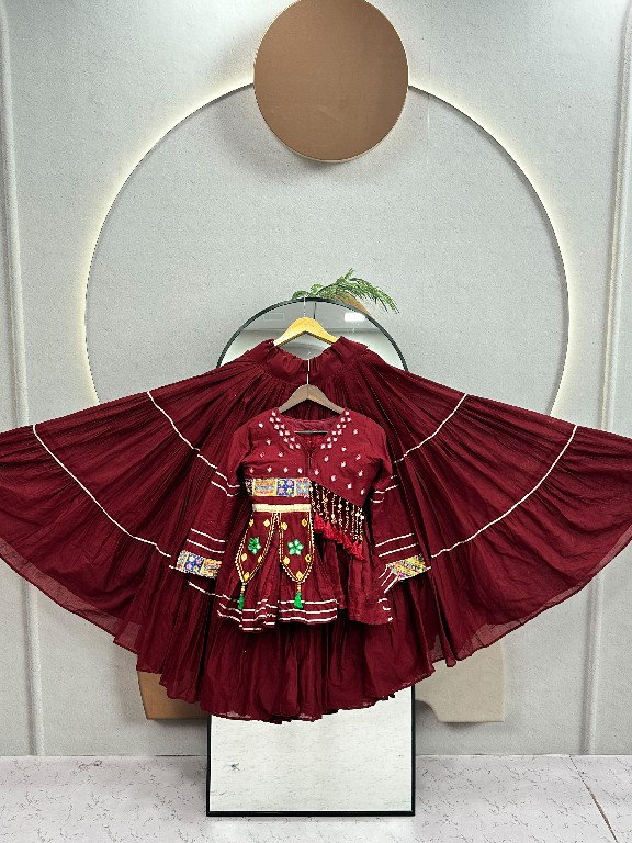 SHREE RAM CREATION D.NO 197 COLOR WHOLESALE READYMADE PURE COTTON NAVRATRI SPECIAL HAND WORK LEHENGA CHOLI FOR EXPORT