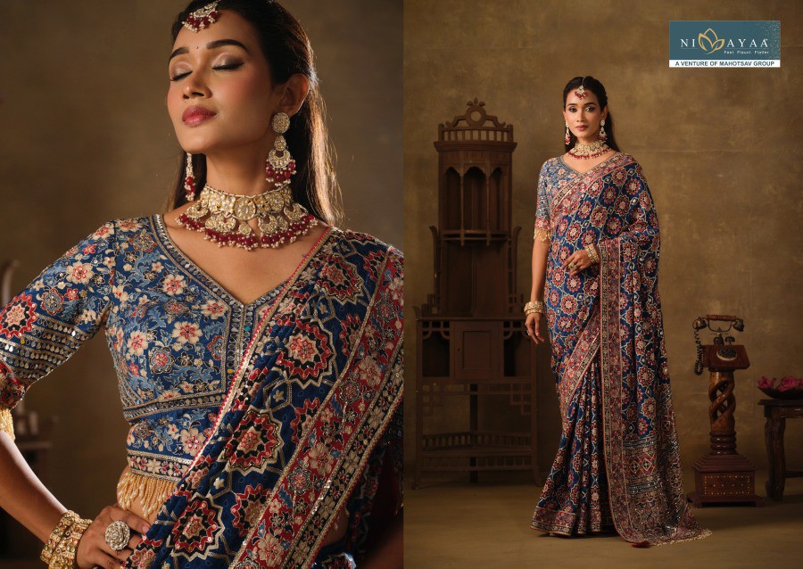MAHOTSAV NIMAYA RAJWADI VOL 4 WHOLESALE NATURAL CREPE OCCASION WEAR INDIAN SAREES FOR WOMEN SUPPLIER