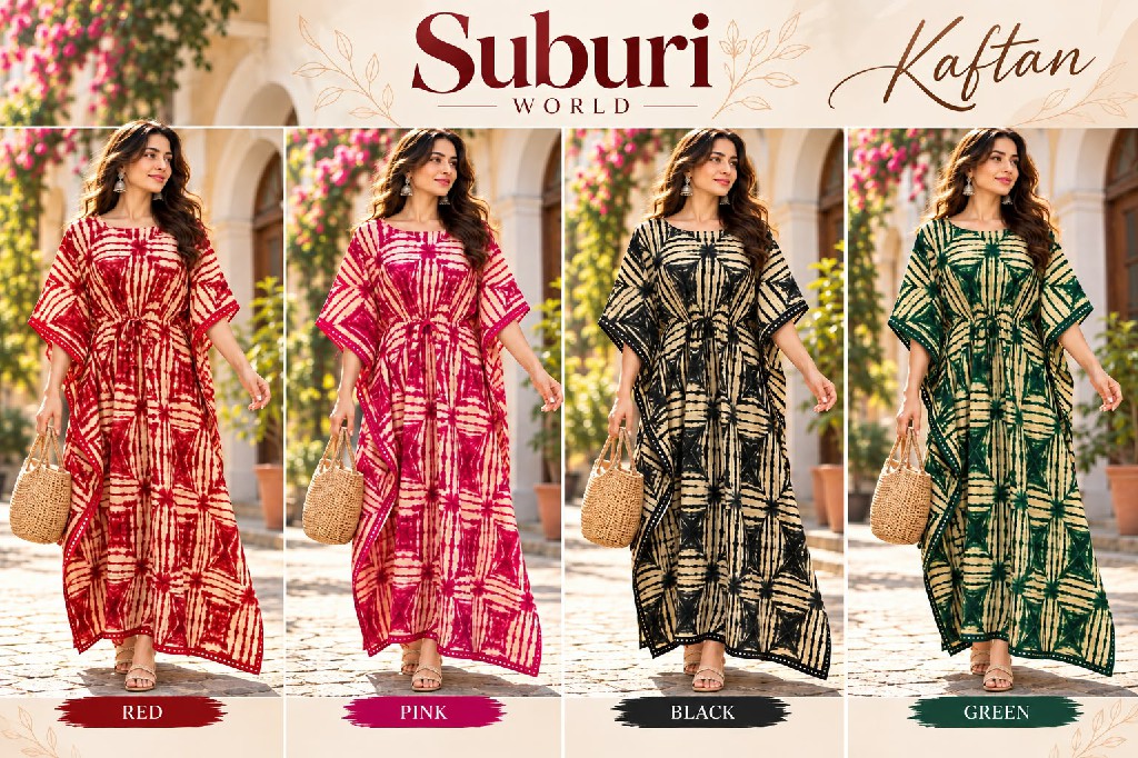 BLUE HILLS SUBURI WORLD WHOLESALE READYMADE RAYON PRINTED KAFTAN STYLE LONG GOWN COMBO FOR WOMEN ONLINE