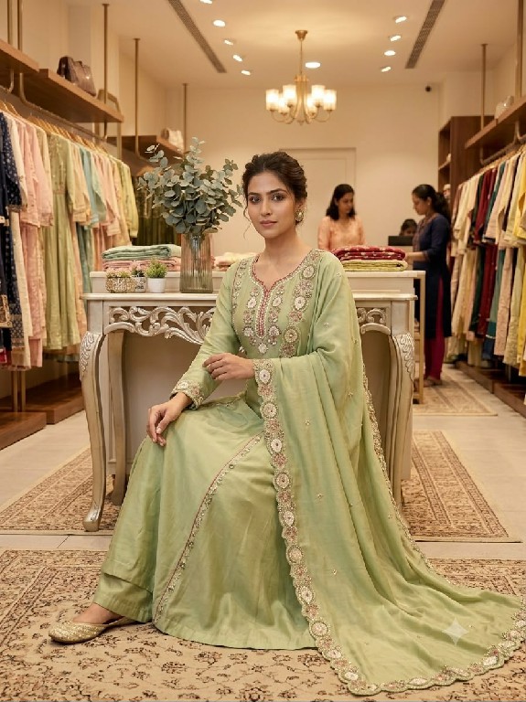 TEXTILEDEAL D.NO LG-2149 WHOLESALE READYMADE MUL CHANDERI FESTIVE WEAR 3 PCS SUITS EXPORTER