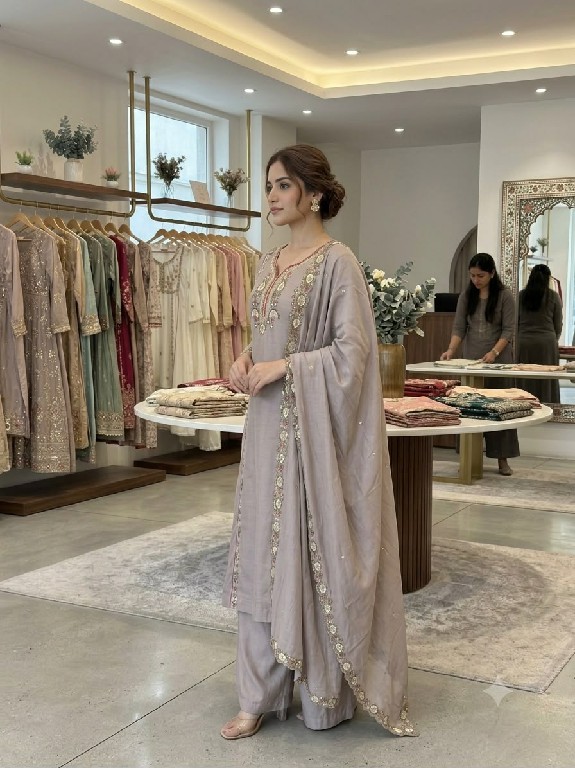 TEXTILEDEAL D.NO LG-2149 WHOLESALE READYMADE MUL CHANDERI FESTIVE WEAR 3 PCS SUITS EXPORTER