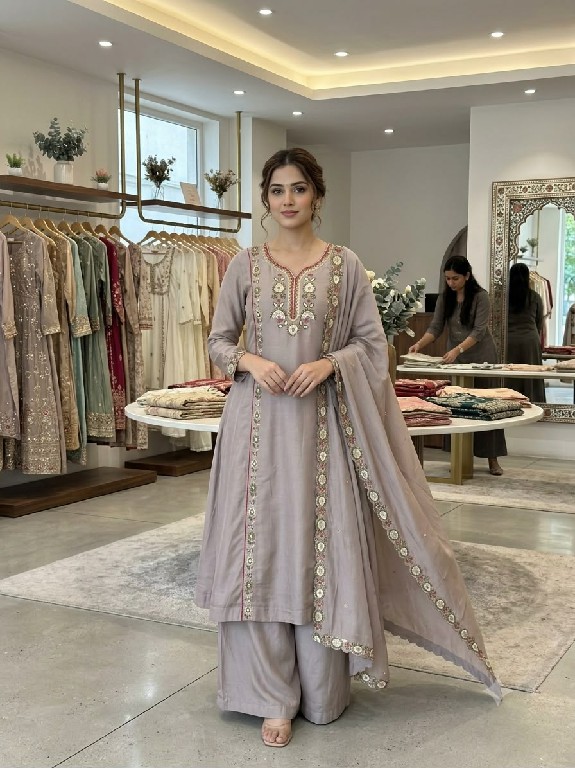 TEXTILEDEAL D.NO LG-2149 WHOLESALE READYMADE MUL CHANDERI FESTIVE WEAR 3 PCS SUITS EXPORTER