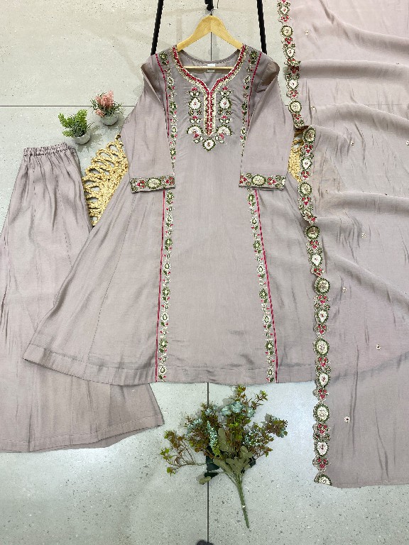 TEXTILEDEAL D.NO LG-2149 WHOLESALE READYMADE MUL CHANDERI FESTIVE WEAR 3 PCS SUITS EXPORTER