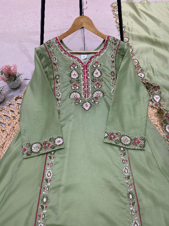 TEXTILEDEAL D.NO LG-2149 WHOLESALE READYMADE MUL CHANDERI FESTIVE WEAR 3 PCS SUITS EXPORTER