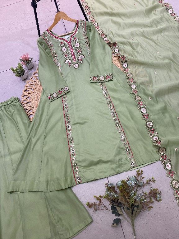 TEXTILEDEAL D.NO LG-2149 WHOLESALE READYMADE MUL CHANDERI FESTIVE WEAR 3 PCS SUITS EXPORTER