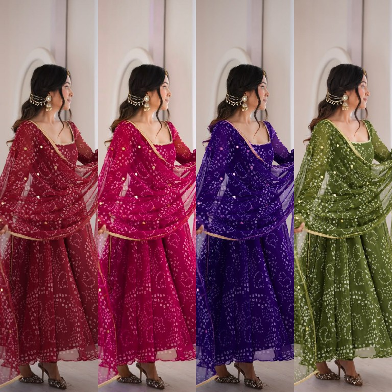 TEXTILEDEAL D.NO 6063 WHOLESALE READYMADE PARTY WEAR ANARKALI STYLE 3 PCS SUITS FOR WOMEN ONLINE