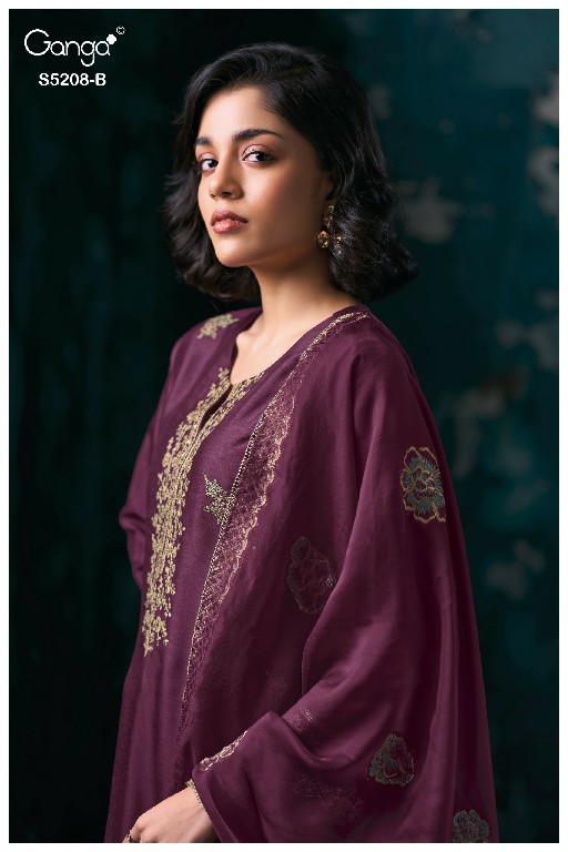 GANGA AVINTHA S5208 WHOLESALE PURE BEMBERG RUSSIAN SILK SOLID COLOR UNSTITCH SALWAR SUITS EXPORTER