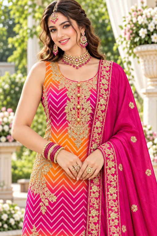 MRUDANGI DEEWANI WHOLESALE READYMADE REAL CHINON TRENDY FESTIVE LOOK TOP PLAZZO WITH DUPATTA ONLINE