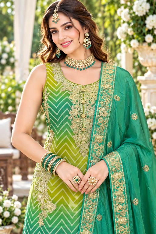 MRUDANGI DEEWANI WHOLESALE READYMADE REAL CHINON TRENDY FESTIVE LOOK TOP PLAZZO WITH DUPATTA ONLINE