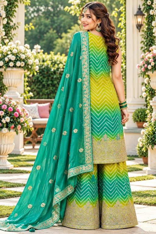 MRUDANGI DEEWANI WHOLESALE READYMADE REAL CHINON TRENDY FESTIVE LOOK TOP PLAZZO WITH DUPATTA ONLINE