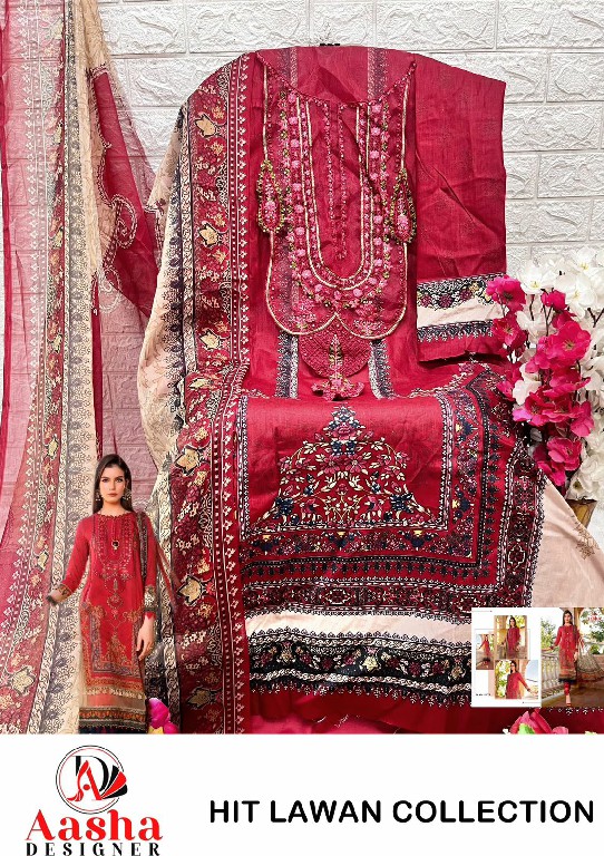 AASHA DESIGNER D.NO 1074-1075 WHOLESALE PURE COTTON HIT DESIGN UNSTITCH SALWAR SUITS SUPPLIER