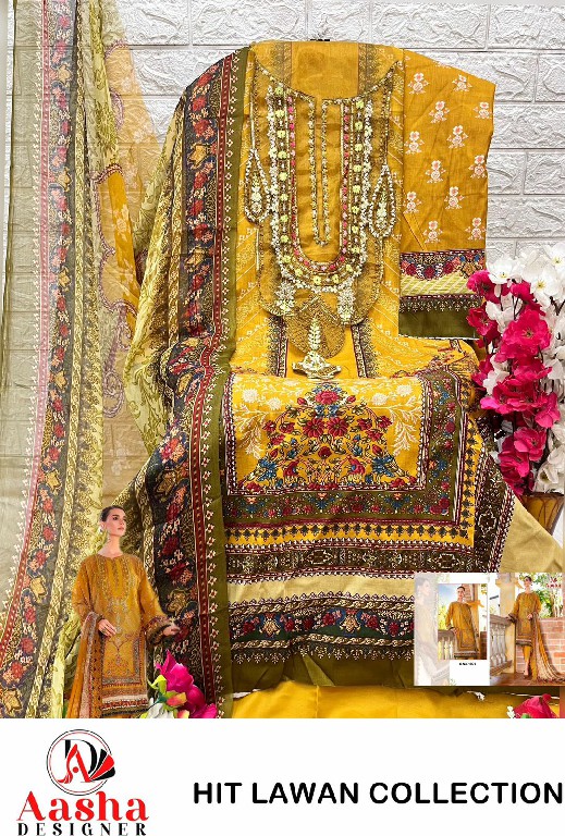 AASHA DESIGNER D.NO 1074-1075 WHOLESALE PURE COTTON HIT DESIGN UNSTITCH SALWAR SUITS SUPPLIER