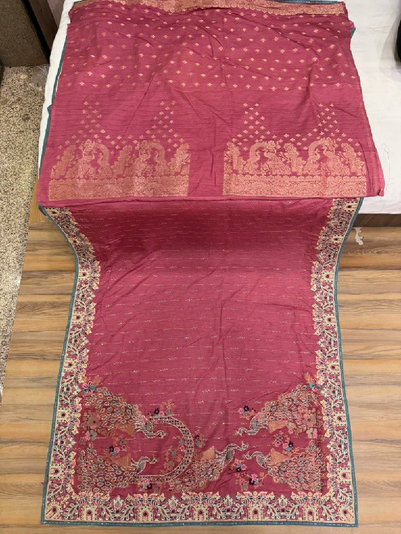 TRIKAASHI LAUNCH JACQUARD WITH EMBROIDERED DESIGNER WEAR SAREES FOR WOMEN SUPPLIER