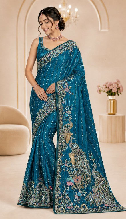 TRIKAASHI LAUNCH JACQUARD WITH EMBROIDERED DESIGNER WEAR SAREES FOR WOMEN SUPPLIER