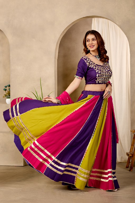 TEXTILEDEAL D.NO KD-13 WHOLESALE PURE COTTON FULLY STITCHED BEAUTIFUL NAVRATRI LEHENGA CHOLI FOR EXPORT