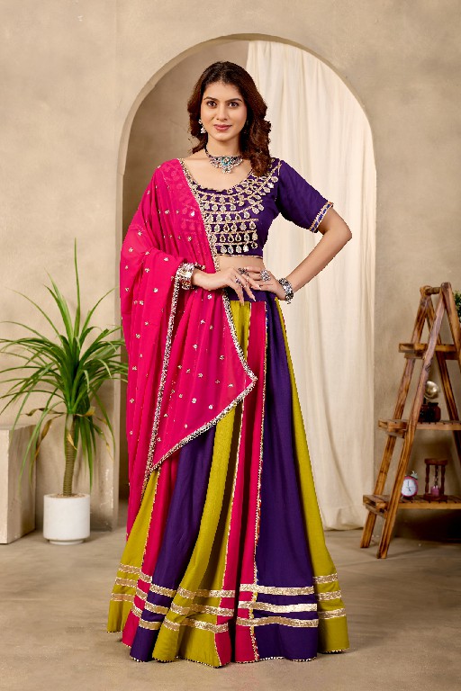 TEXTILEDEAL D.NO KD-13 WHOLESALE PURE COTTON FULLY STITCHED BEAUTIFUL NAVRATRI LEHENGA CHOLI FOR EXPORT