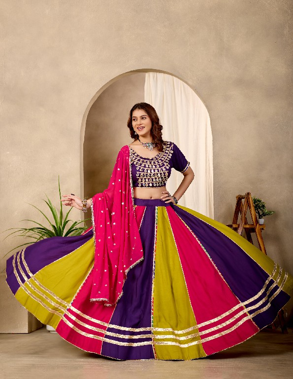 TEXTILEDEAL D.NO KD-13 WHOLESALE PURE COTTON FULLY STITCHED BEAUTIFUL NAVRATRI LEHENGA CHOLI FOR EXPORT