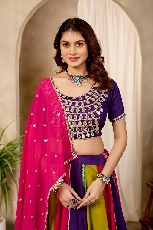 TEXTILEDEAL D.NO KD-13 WHOLESALE PURE COTTON FULLY STITCHED BEAUTIFUL NAVRATRI LEHENGA CHOLI FOR EXPORT