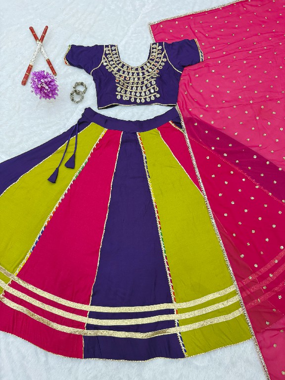 TEXTILEDEAL D.NO KD-13 WHOLESALE PURE COTTON FULLY STITCHED BEAUTIFUL NAVRATRI LEHENGA CHOLI FOR EXPORT