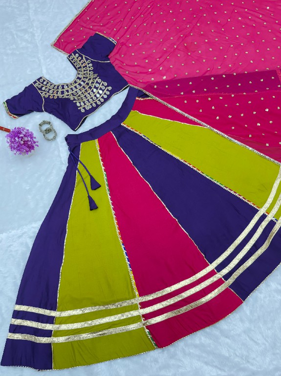 TEXTILEDEAL D.NO KD-13 WHOLESALE PURE COTTON FULLY STITCHED BEAUTIFUL NAVRATRI LEHENGA CHOLI FOR EXPORT