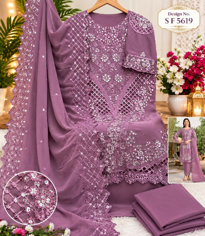 SHREE FABS D.NO 5619E TO 5619H WHOLESALE CHIFFON PAKISTANI HIT DESIGN UNSTITCH SALWAR SUITS SUPPLIER
