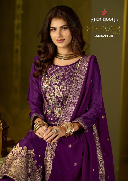 RANGOON SINDOOR VOL 2 WHOLESALE READYMADE PURE DOLA RUSSIAN JACQUARD FESTIVE WEAR 3 PCS SUITS ONLINE
