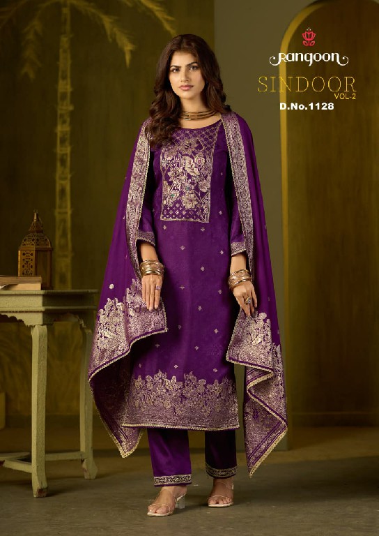 RANGOON SINDOOR VOL 2 WHOLESALE READYMADE PURE DOLA RUSSIAN JACQUARD FESTIVE WEAR 3 PCS SUITS ONLINE