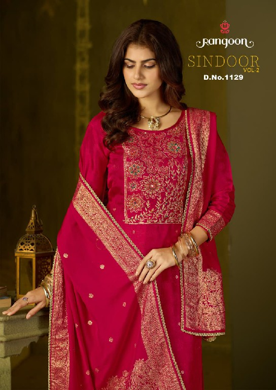 RANGOON SINDOOR VOL 2 WHOLESALE READYMADE PURE DOLA RUSSIAN JACQUARD FESTIVE WEAR 3 PCS SUITS ONLINE