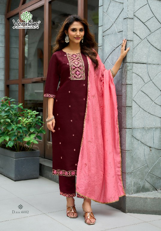VANISKA FIZA VOL 6 WHOLESALE READYMADE ROMAN SILK BIG SIZE CLASSIC FANCY STRAIGHT KURTI PANT WITH DUPATTA SUPPLIER