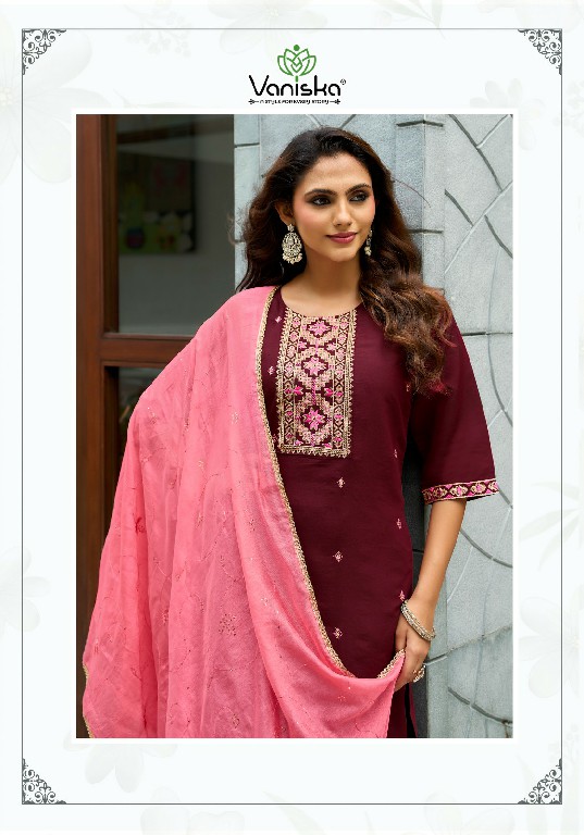 VANISKA FIZA VOL 6 WHOLESALE READYMADE ROMAN SILK BIG SIZE CLASSIC FANCY STRAIGHT KURTI PANT WITH DUPATTA SUPPLIER