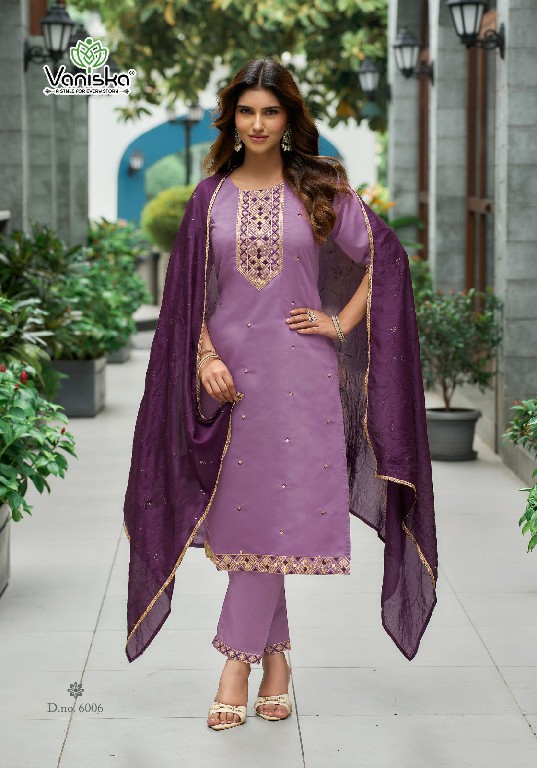 VANISKA FIZA VOL 6 WHOLESALE READYMADE ROMAN SILK BIG SIZE CLASSIC FANCY STRAIGHT KURTI PANT WITH DUPATTA SUPPLIER