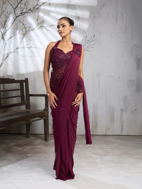 AMOHA D.NO 102440 WHOLESALE IMPORTED LYCRA READY TO WEAR PARTY WEAR SAREES FOR WOMEN ONLINE