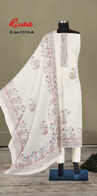 RIVAA D.NO 1351-1515-1640-1359 WHOLESALE COTTON EMBROIDERED UNSTITCH SALWAR SUITS SUPPLIER