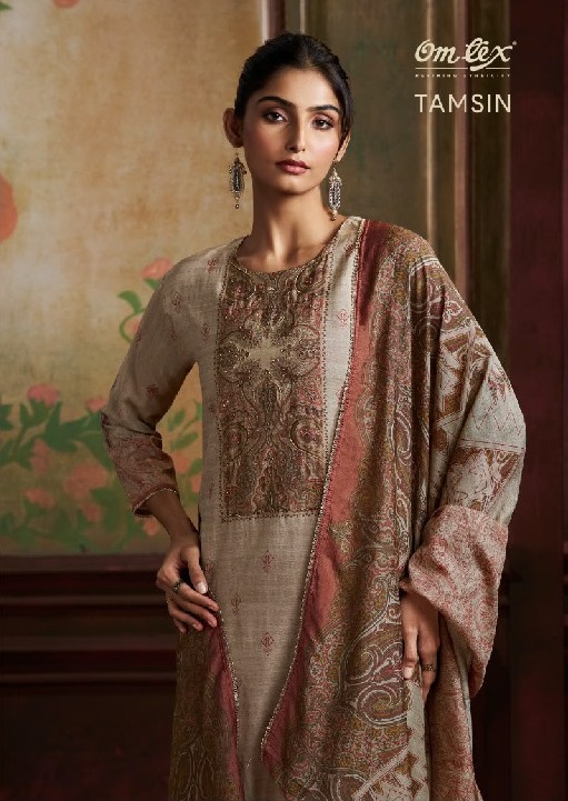 OMTEX TAMSIN WHOLESALE RADIANT SILK WITH HAND WORK UNSTITCH SALWAR SUITS SUPPLIER
