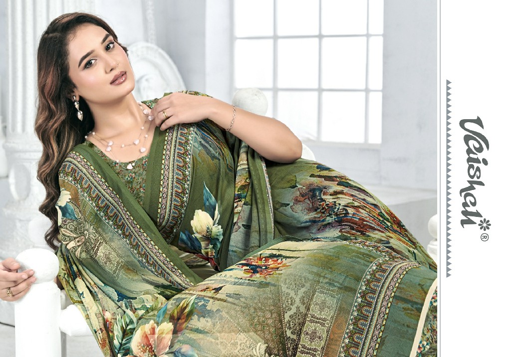 VAISHALI ZARA VOL 1 WHOLESALE PURE CRAPE DIGITAL PRINTED CASUAL WEAR SAREES FOR WOMEN EXPORTER