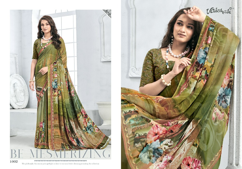 VAISHALI ZARA VOL 1 WHOLESALE PURE CRAPE DIGITAL PRINTED CASUAL WEAR SAREES FOR WOMEN EXPORTER