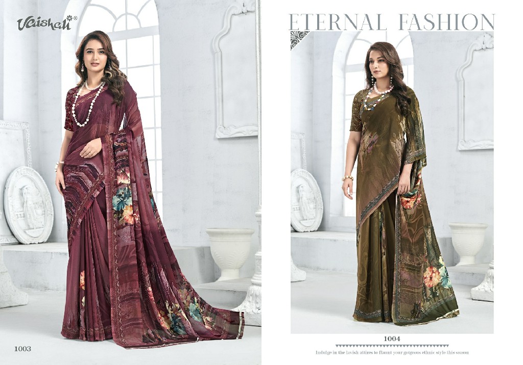 VAISHALI ZARA VOL 1 WHOLESALE PURE CRAPE DIGITAL PRINTED CASUAL WEAR SAREES FOR WOMEN EXPORTER