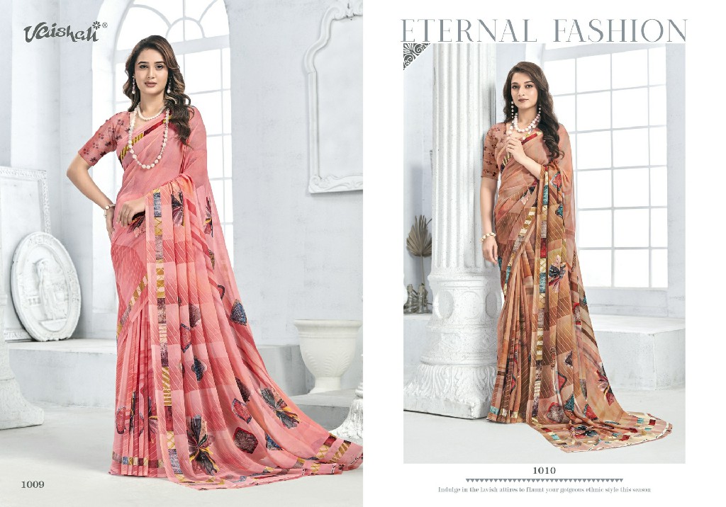 VAISHALI ZARA VOL 1 WHOLESALE PURE CRAPE DIGITAL PRINTED CASUAL WEAR SAREES FOR WOMEN EXPORTER