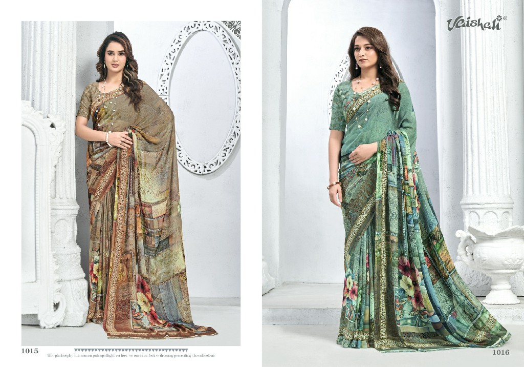 VAISHALI ZARA VOL 1 WHOLESALE PURE CRAPE DIGITAL PRINTED CASUAL WEAR SAREES FOR WOMEN EXPORTER