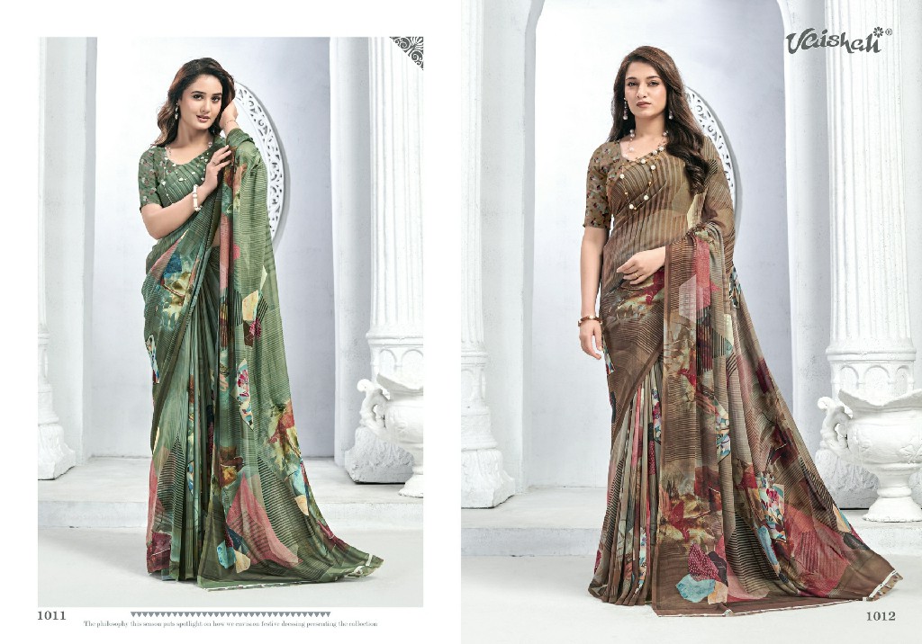 VAISHALI ZARA VOL 1 WHOLESALE PURE CRAPE DIGITAL PRINTED CASUAL WEAR SAREES FOR WOMEN EXPORTER