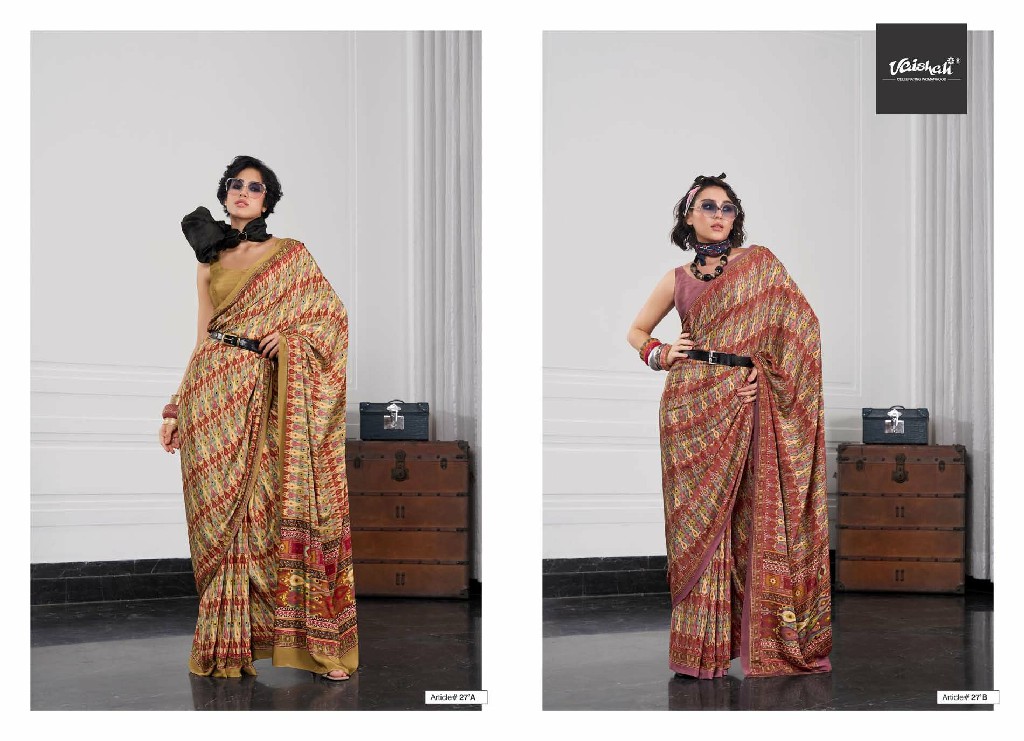 VAISHALI THE LUXE WHOLESALE PURE CRAPE DIGITAL PRINTED ELEGANCE SAREES FOR WOMEN SUPPLIER