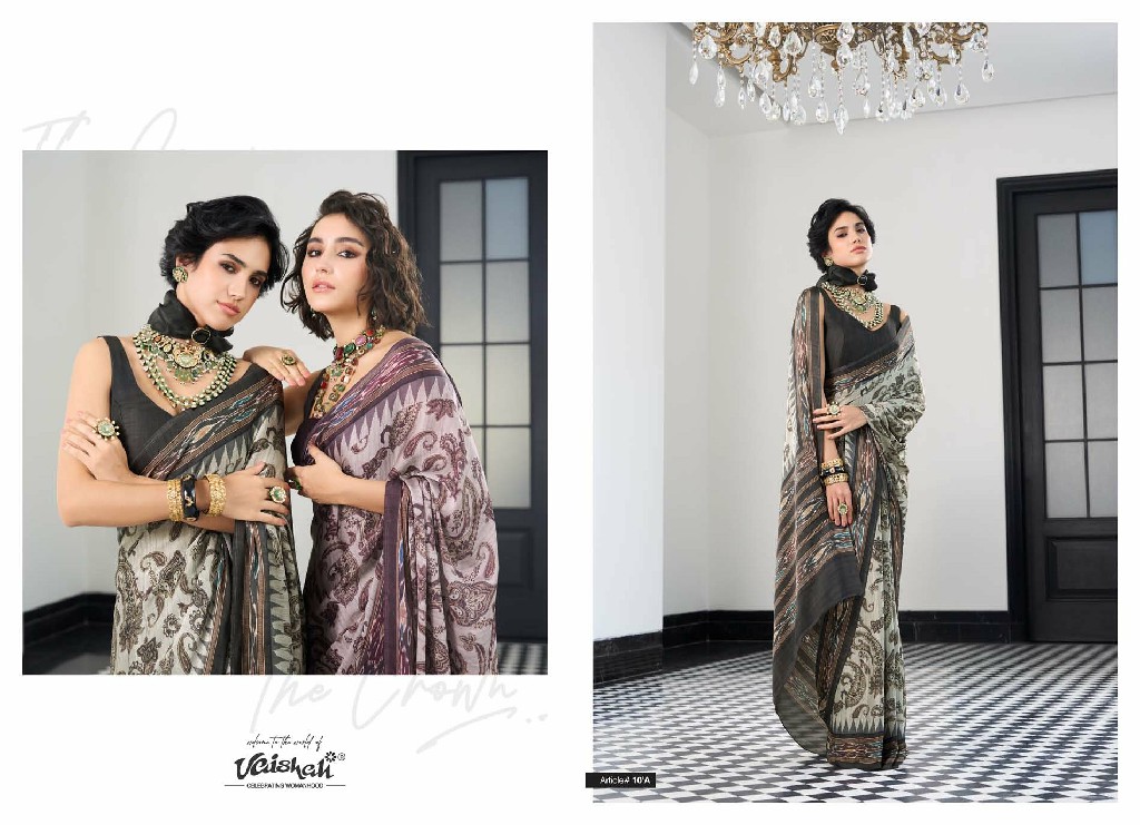 VAISHALI THE CROWN WHOLESALE PURE CRAPE DIGITAL PRINTED AMAZING SAREES FOR WOMEN ONLINE