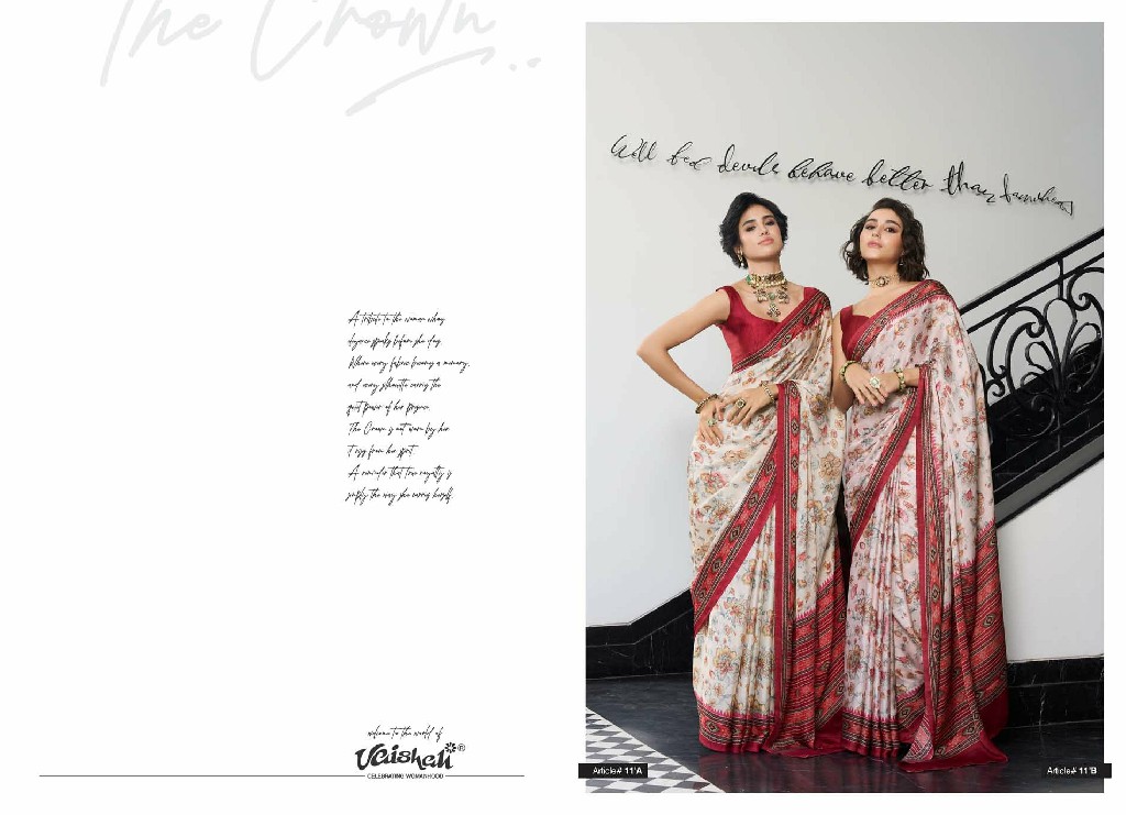 VAISHALI THE CROWN WHOLESALE PURE CRAPE DIGITAL PRINTED AMAZING SAREES FOR WOMEN ONLINE
