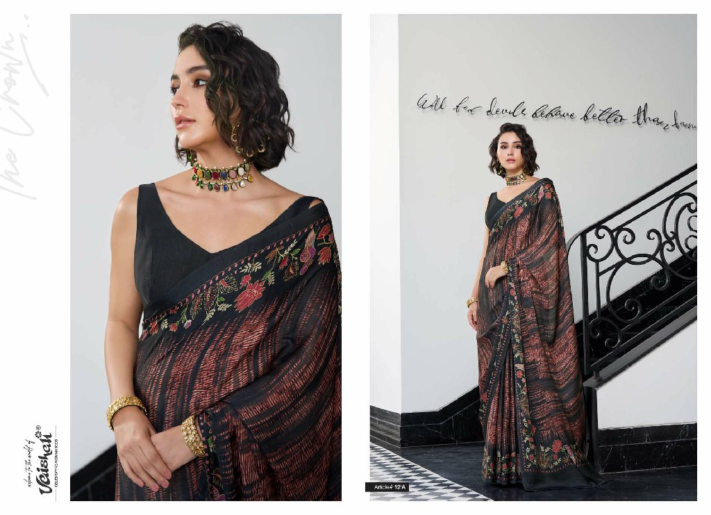 VAISHALI THE CROWN WHOLESALE PURE CRAPE DIGITAL PRINTED AMAZING SAREES FOR WOMEN ONLINE