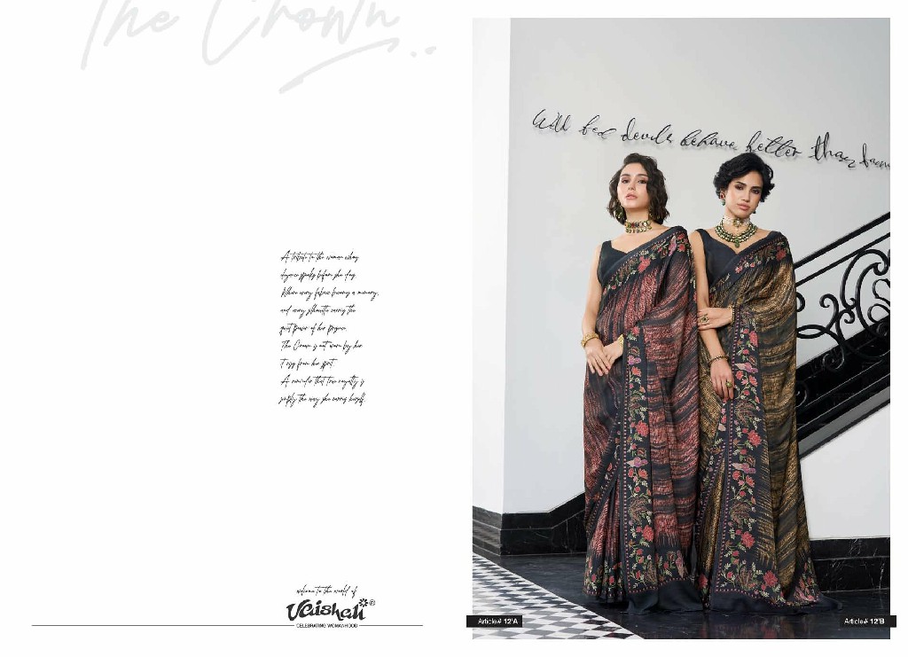 VAISHALI THE CROWN WHOLESALE PURE CRAPE DIGITAL PRINTED AMAZING SAREES FOR WOMEN ONLINE