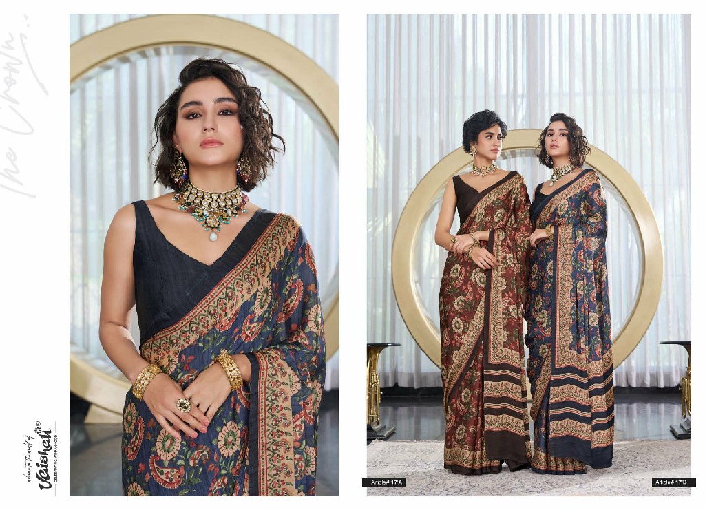 VAISHALI THE CROWN WHOLESALE PURE CRAPE DIGITAL PRINTED AMAZING SAREES FOR WOMEN ONLINE