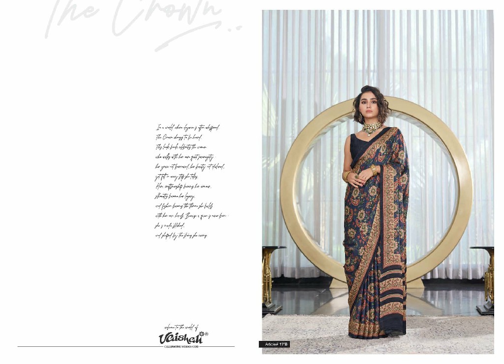 VAISHALI THE CROWN WHOLESALE PURE CRAPE DIGITAL PRINTED AMAZING SAREES FOR WOMEN ONLINE
