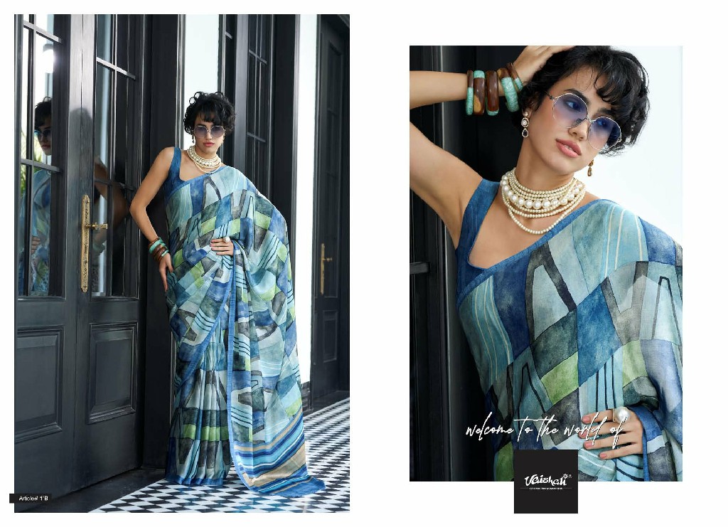 VAISHALI THE QUEENDOM WHOLESALE PURE CRAPE DIGITAL PRINTED BEAUTIFUL INDIAN SAREES FOR WOMEN EXPORTER