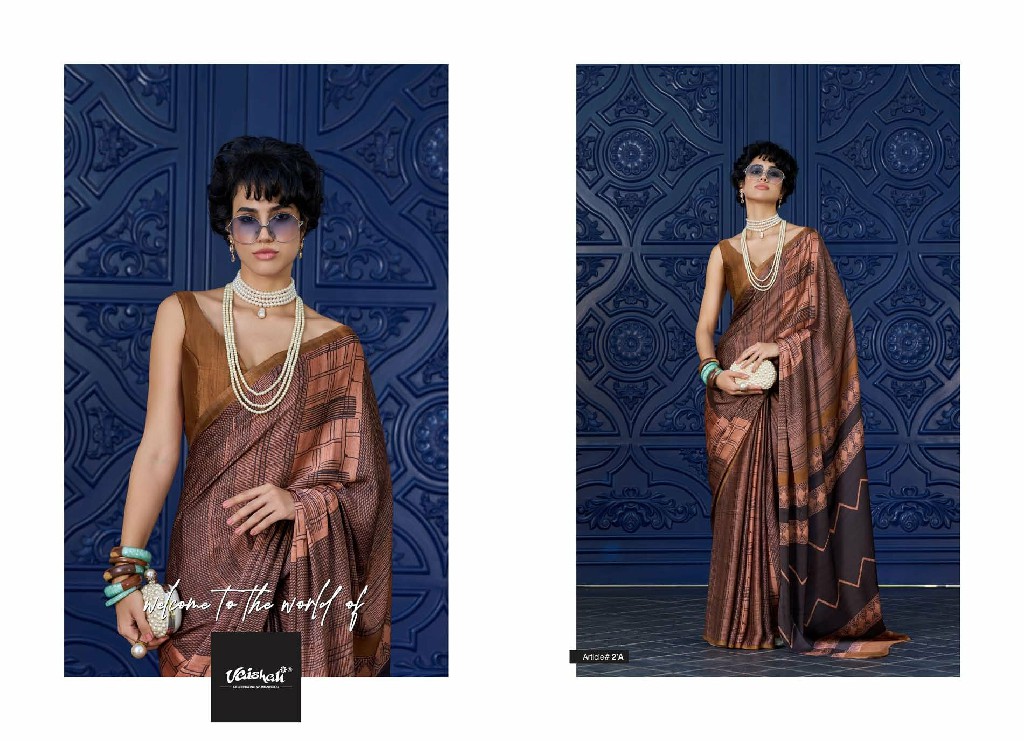 VAISHALI THE QUEENDOM WHOLESALE PURE CRAPE DIGITAL PRINTED BEAUTIFUL INDIAN SAREES FOR WOMEN EXPORTER